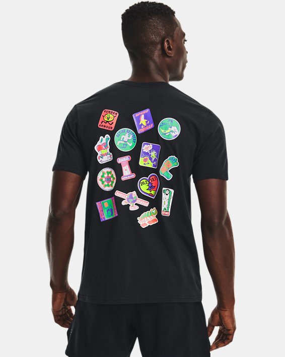 Men's UA Easy Day Stickers Short Sleeve in Black image number 1